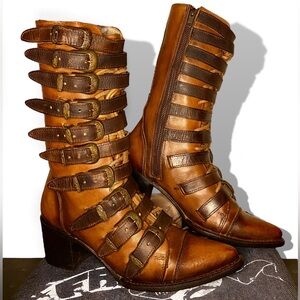Freebird by Steven - Stoke Booties - Sz 9 / Cognac / EUC / Rare